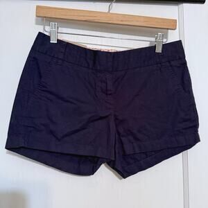 J Crew Shorts Womens 2 Navy Chino Buttery Twill City Fit New With Tags Cotton